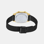 Vintage Women Quartz Black Dial Digital Stainless Steel Watch D201