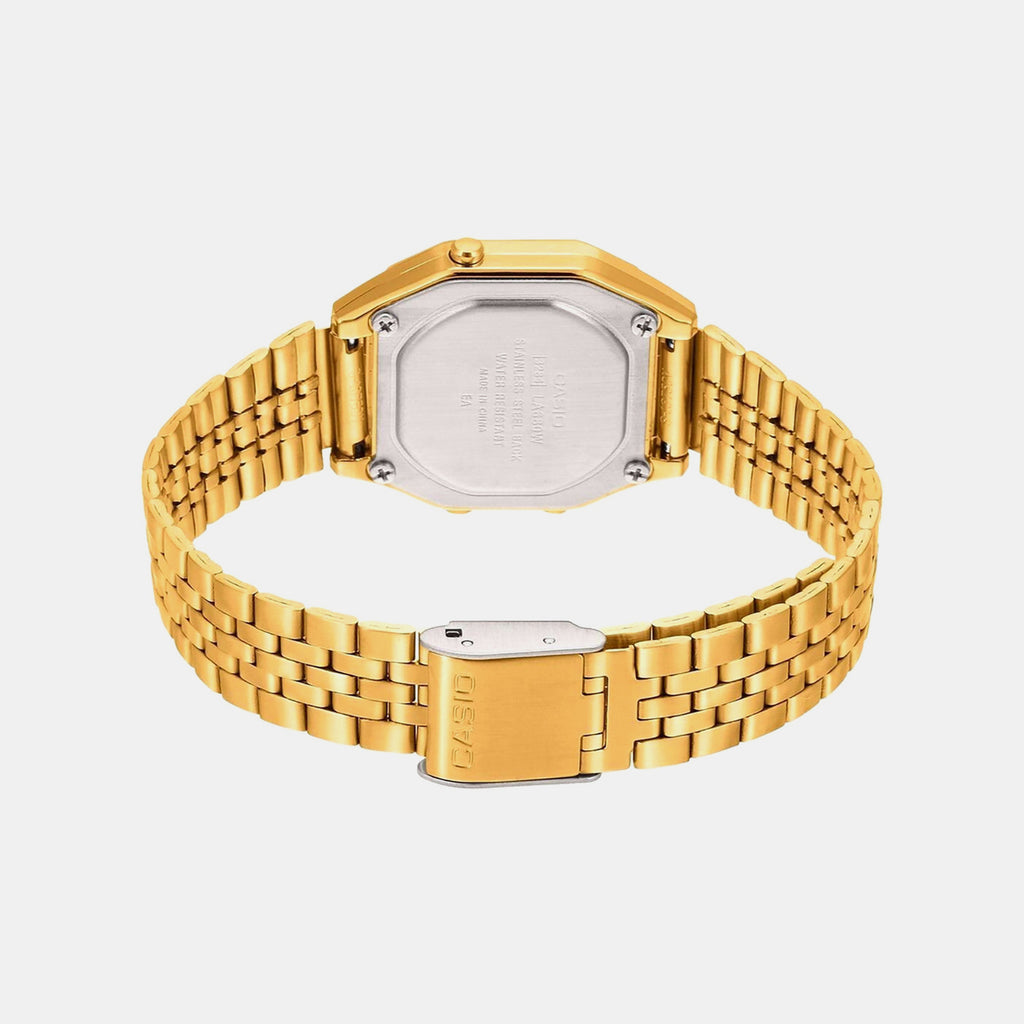 Vintage Women Quartz Black Dial Digital Stainless Steel Watch D205