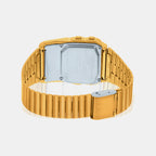 Vintage Unisex Quartz Beige Dial Digital Stainless Steel Watch D211
