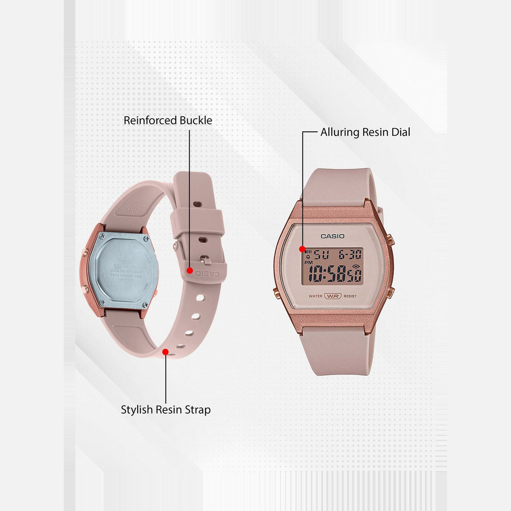 Vintage Unisex Quartz Rose Gold Dial Digital Resin Watch D213