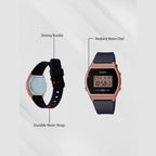 Vintage Unisex Quartz Rose Gold Dial Digital Resin Watch D214