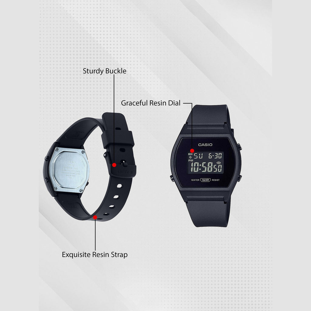 Vintage Unisex Quartz Black Dial Digital Resin Watch D215