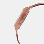 Vintage Men Quartz Rose Gold Dial Digital Mesh Watch D216