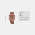 Vintage Men Quartz Rose Gold Dial Digital Mesh Watch D216