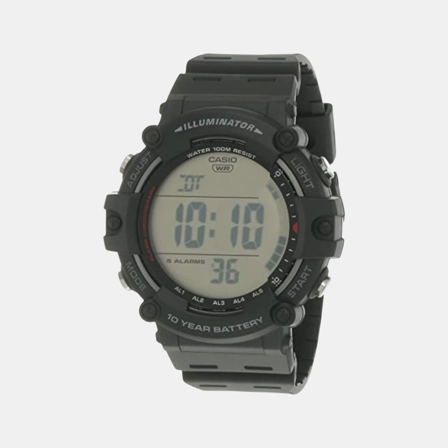 Youth Men Quartz Grey Dial Digital Resin Watch D218