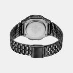 Vintage Unisex Quartz Black Dial Digital Stainless Steel Watch D225