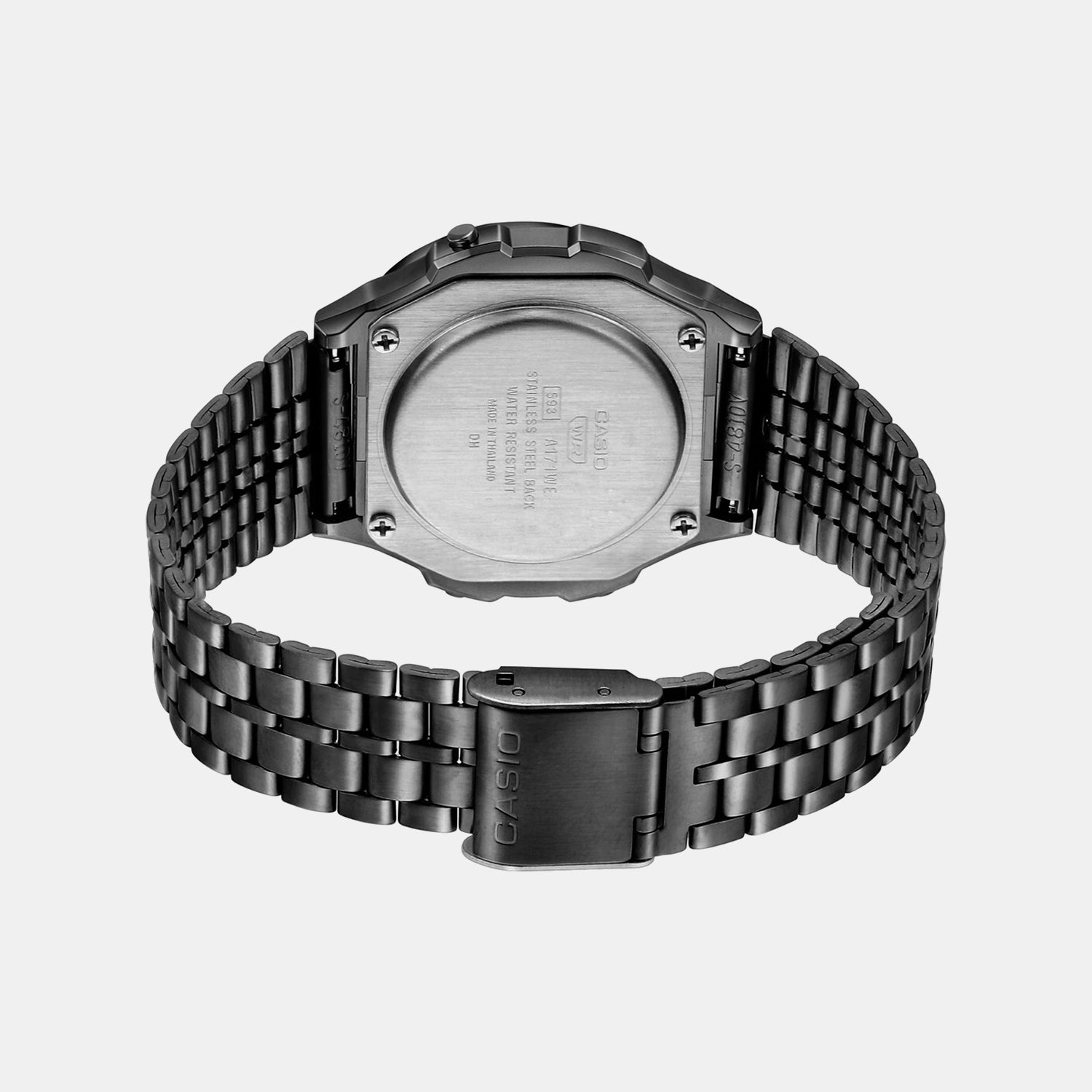 Vintage Unisex Quartz Black Dial Digital Stainless Steel Watch D225