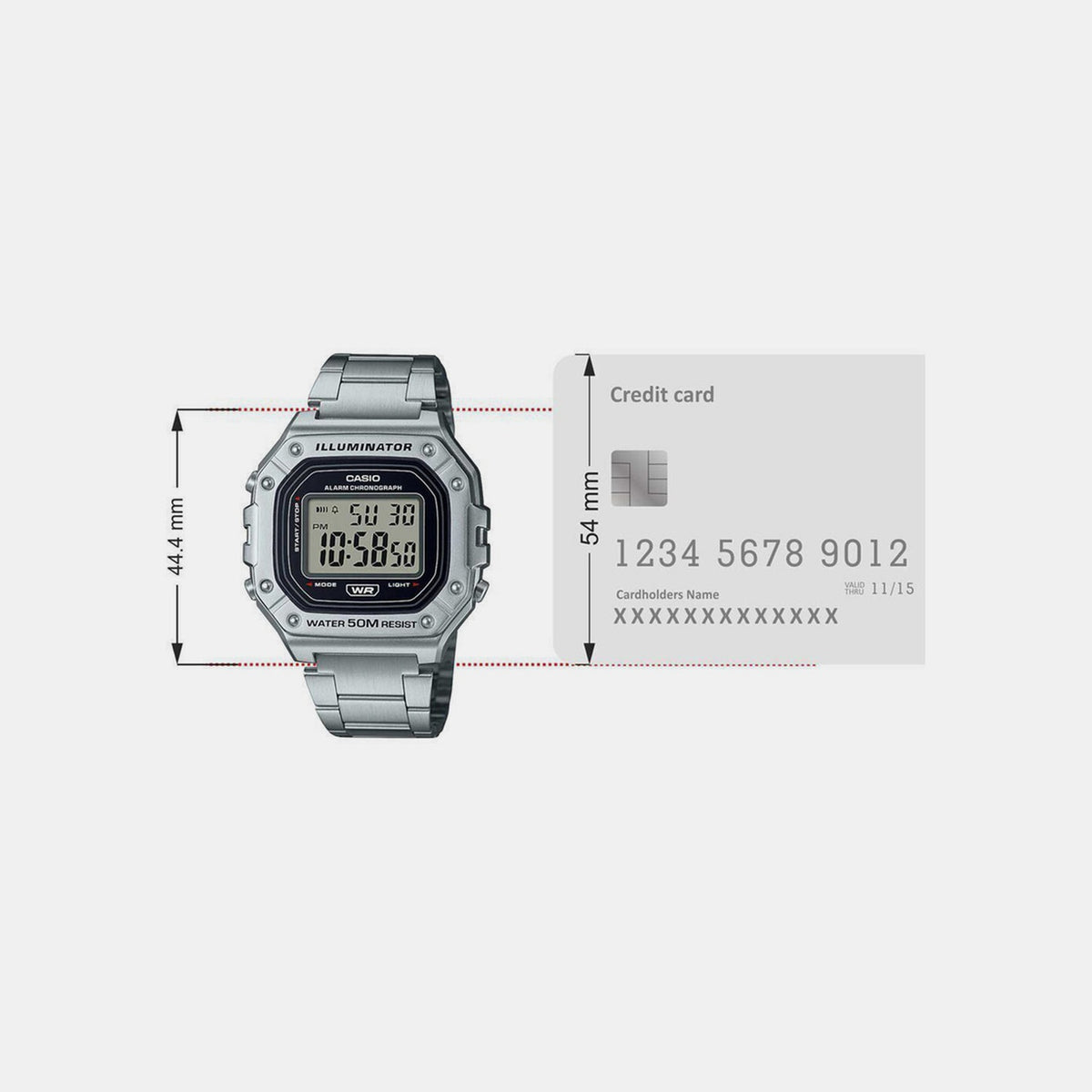 Youth Unisex Quartz Black Dial Digital Stainless Steel Watch D227