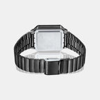 Vintage Unisex Quartz Black Dial Digital Stainless Steel Watch D241
