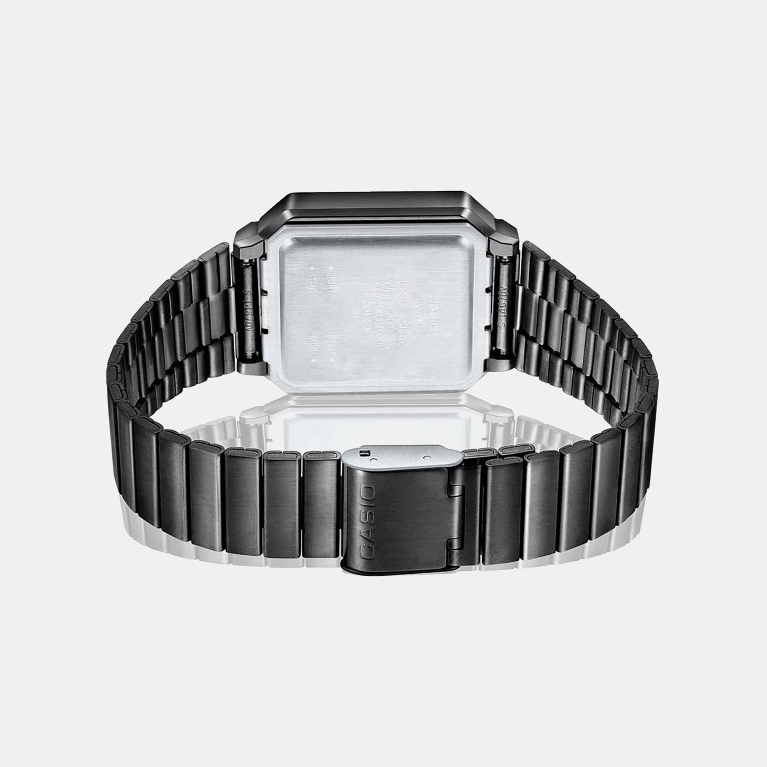 Vintage Unisex Quartz Black Dial Digital Stainless Steel Watch D241