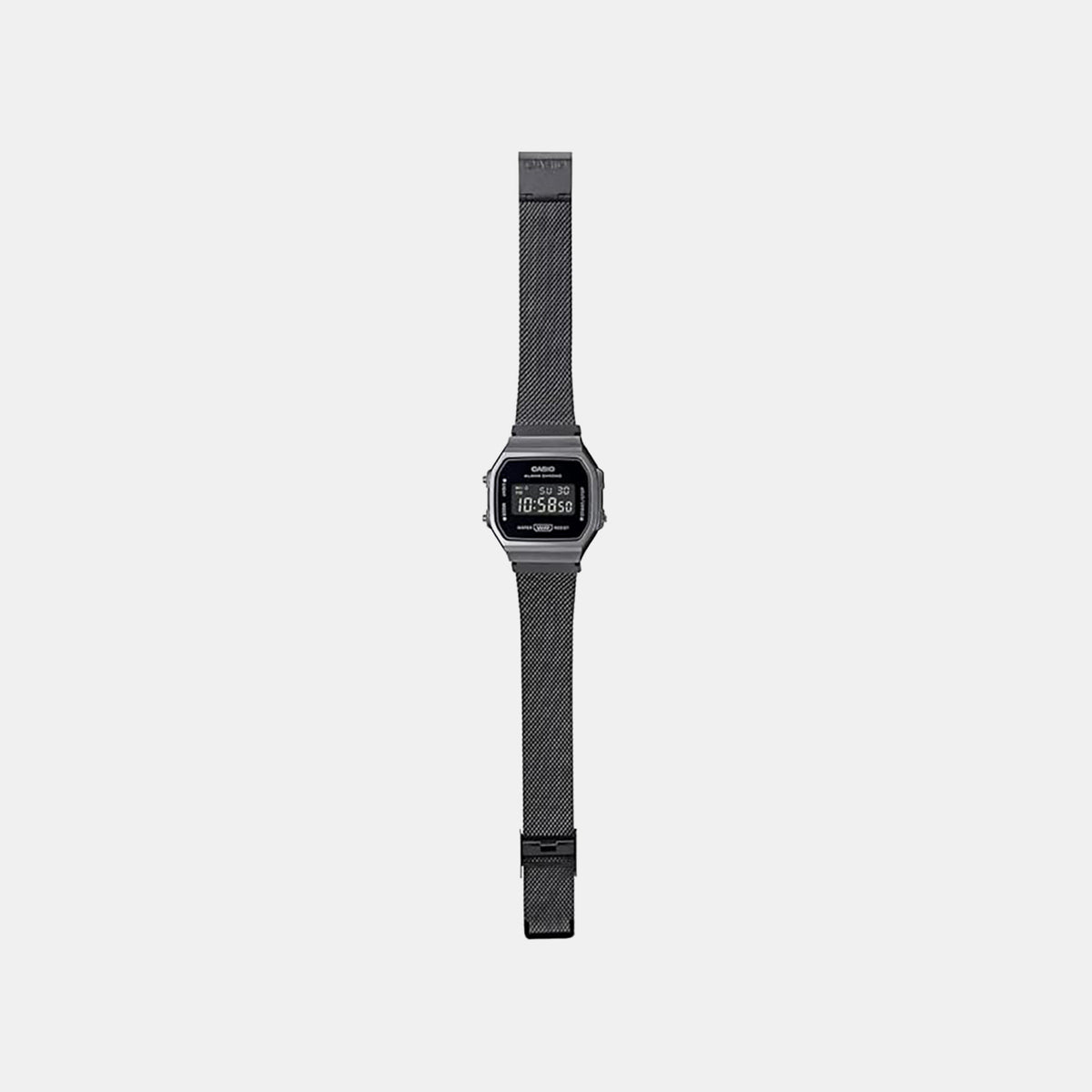 Vintage Unisex Quartz Black Dial Digital Stainless Steel Watch D259