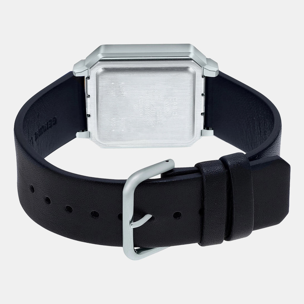 Vintage Unisex Quartz Black Dial Digital Leather Watch D263