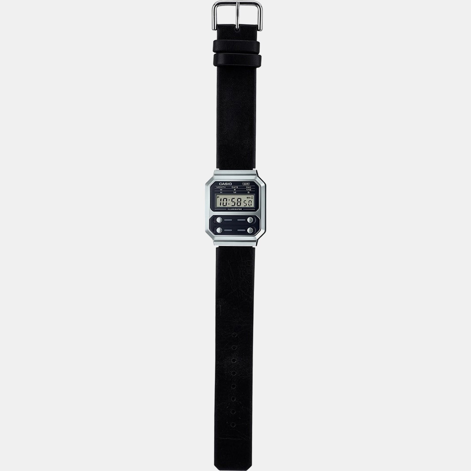 Vintage Unisex Quartz Black Dial Digital Leather Watch D263