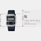 Vintage Unisex Quartz Black Dial Digital Leather Watch D263
