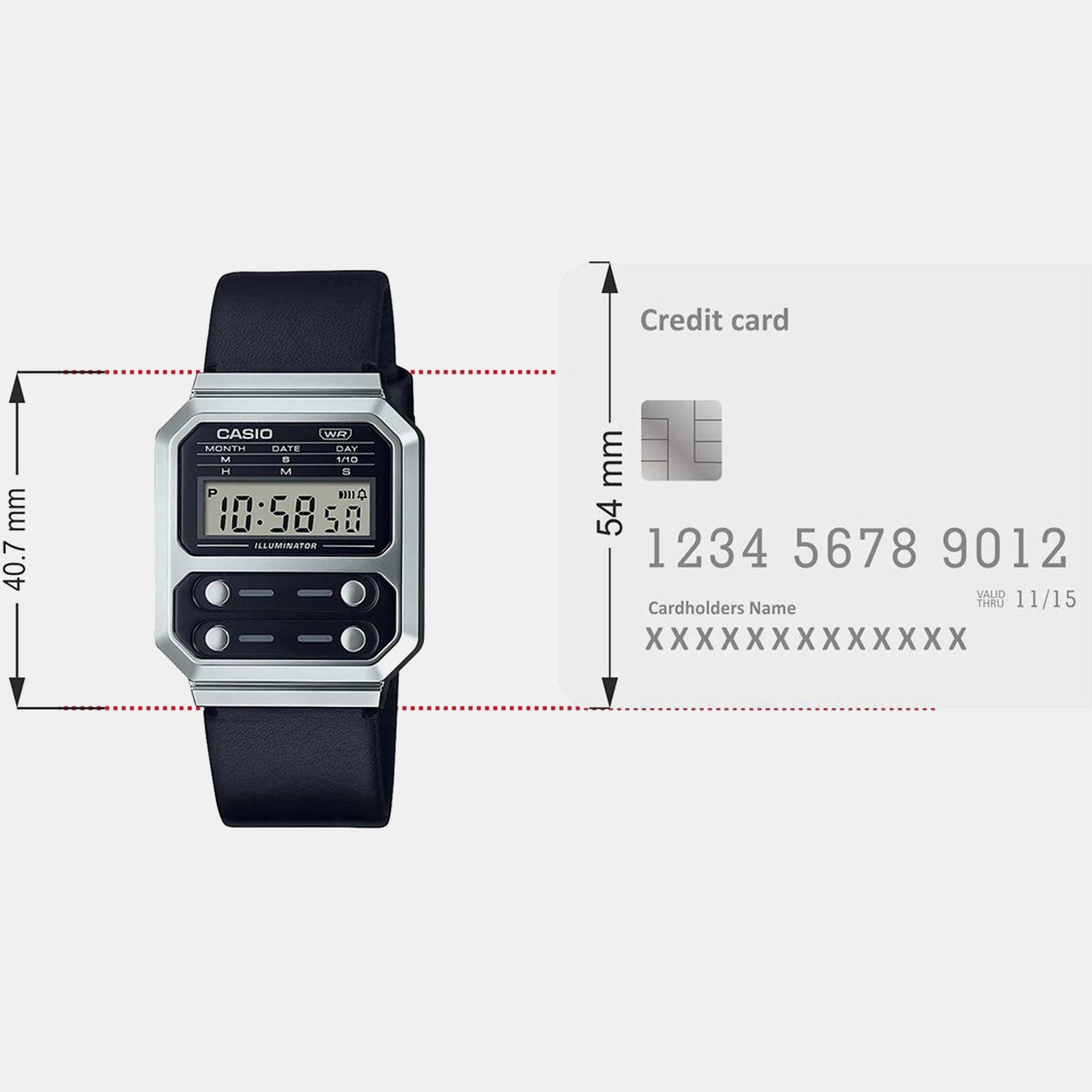 Vintage Unisex Quartz Black Dial Digital Leather Watch D263