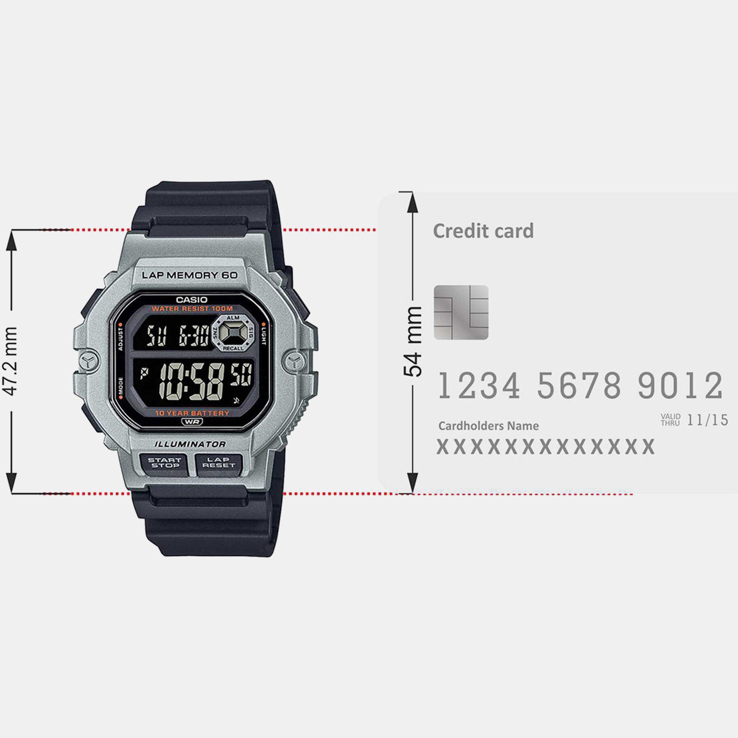 Youth Unisex Quartz Black Dial Digital Resin Watch D270