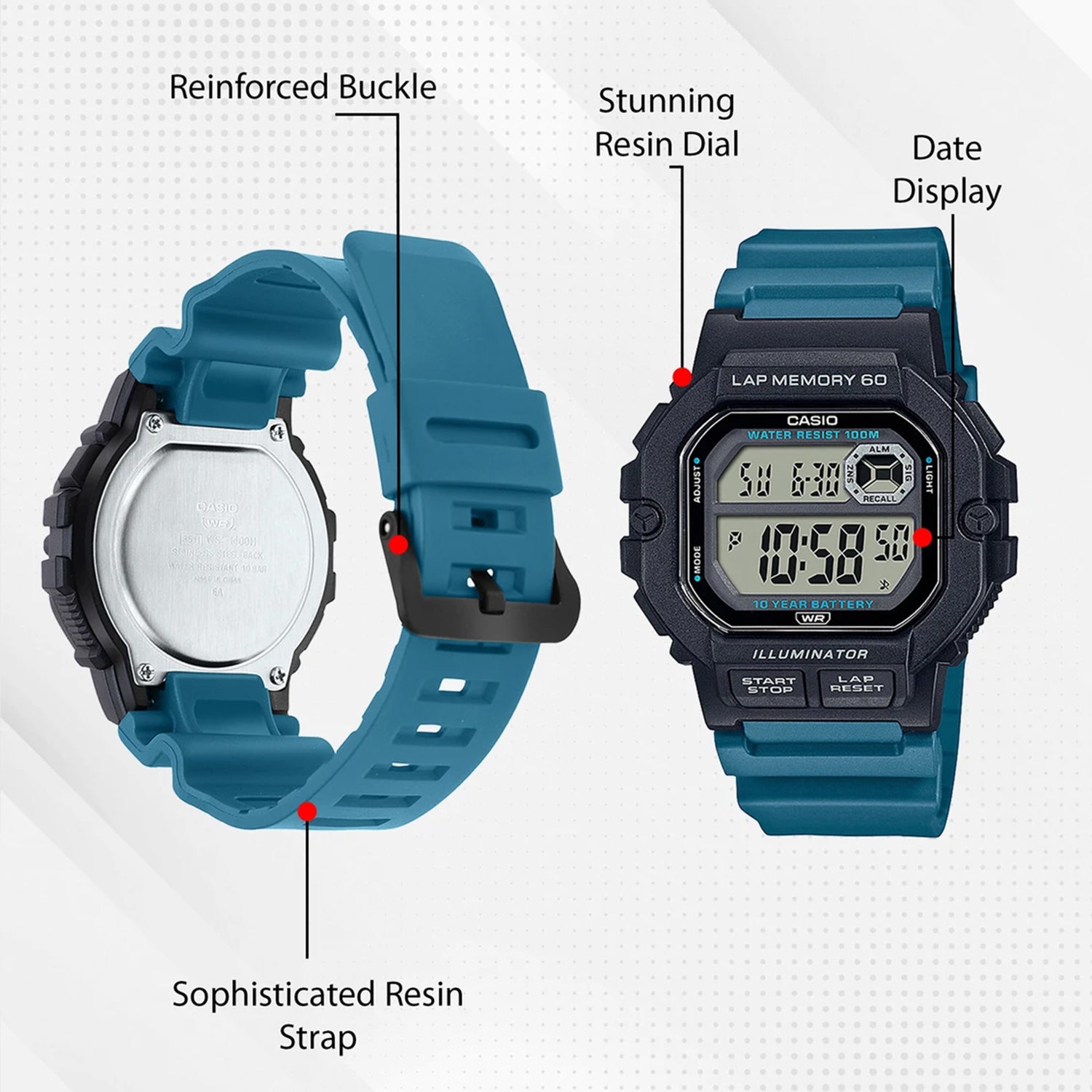 Youth Unisex Quartz Black Dial Digital Resin Watch D271