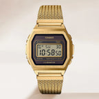 Vintage Unisex Quartz Black Dial Digital Stainless Steel Watch D277