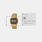 Vintage Unisex Quartz Black Dial Digital Stainless Steel Watch D277