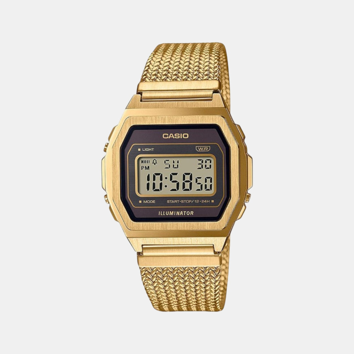 Vintage Unisex Quartz Black Dial Digital Mesh Watch D277