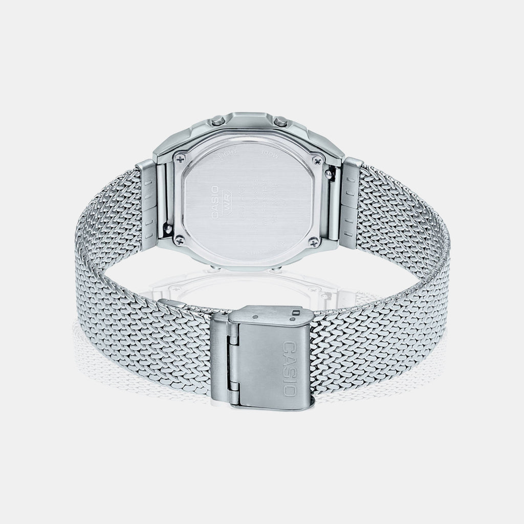 Vintage Unisex Quartz Silver Dial Digital Mesh Watch D278