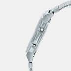 Vintage Unisex Quartz Silver Dial Digital Mesh Watch D278