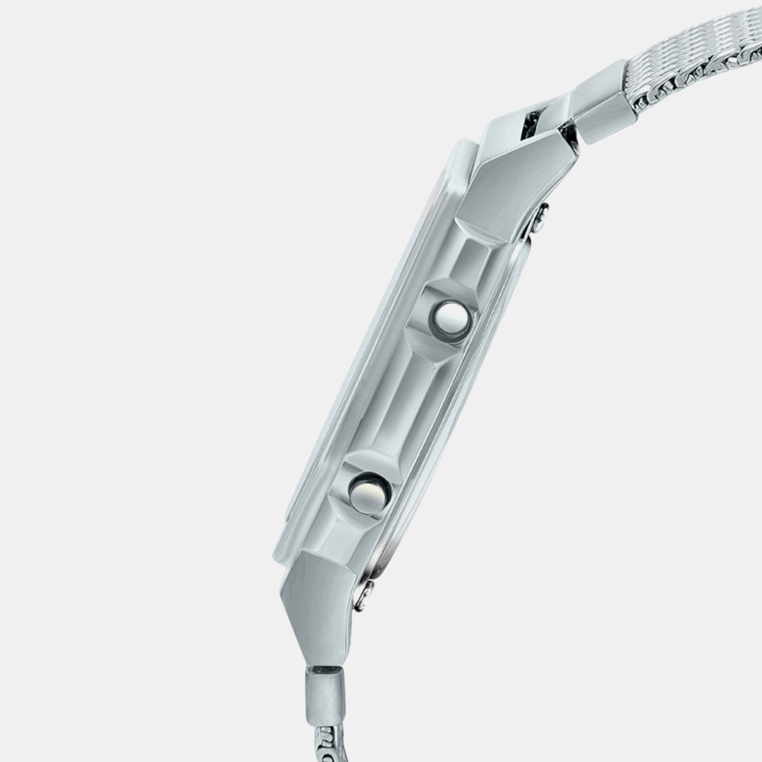 Vintage Unisex Quartz Silver Dial Digital Mesh Watch D278