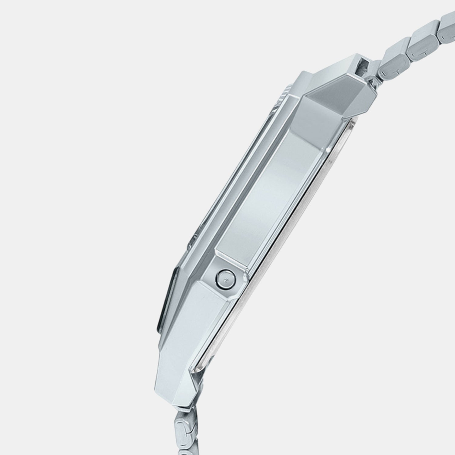 Vintage Men Quartz White Dial Analog-Digital Stainless Steel Watch D281