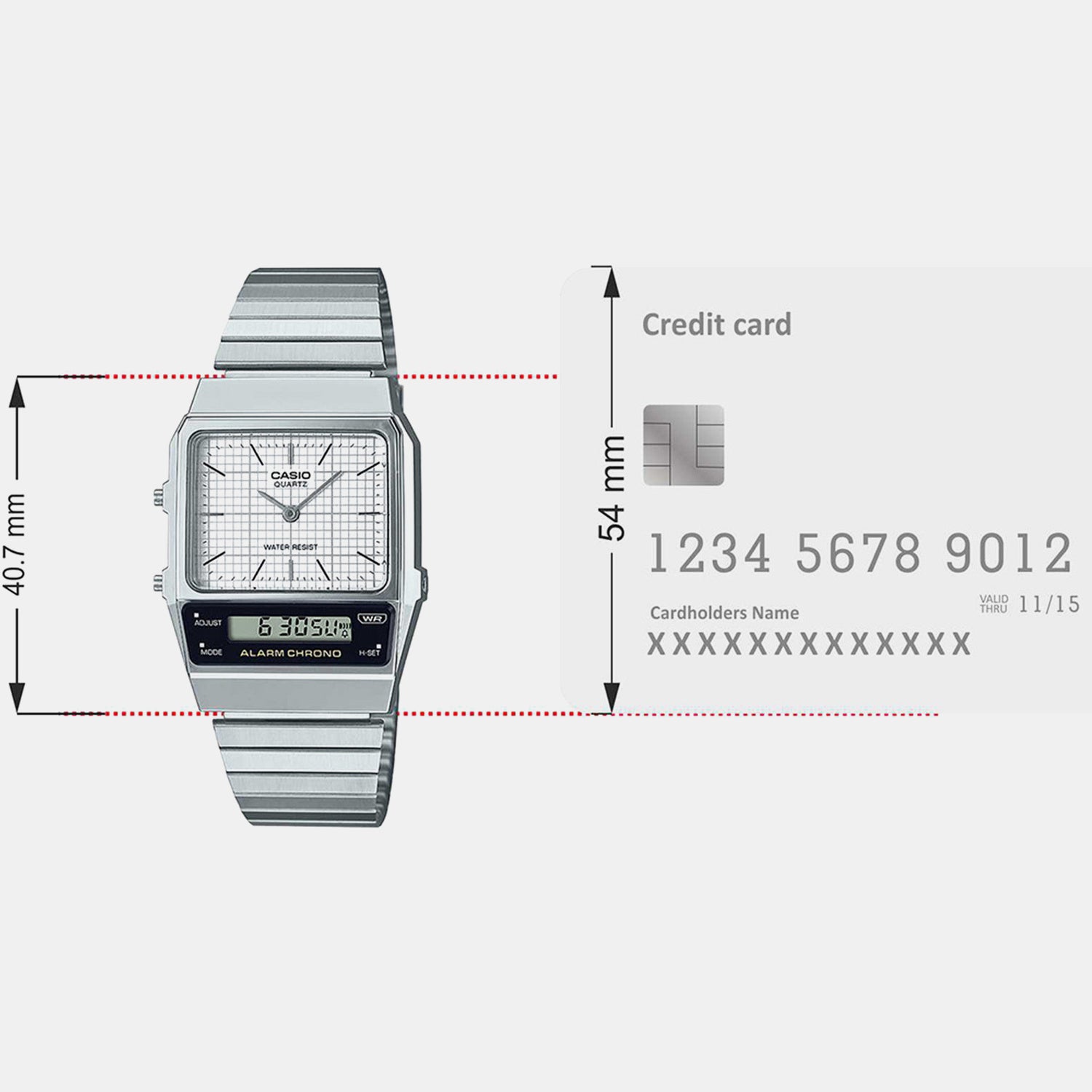 Vintage Men Quartz White Dial Analog-Digital Stainless Steel Watch D281