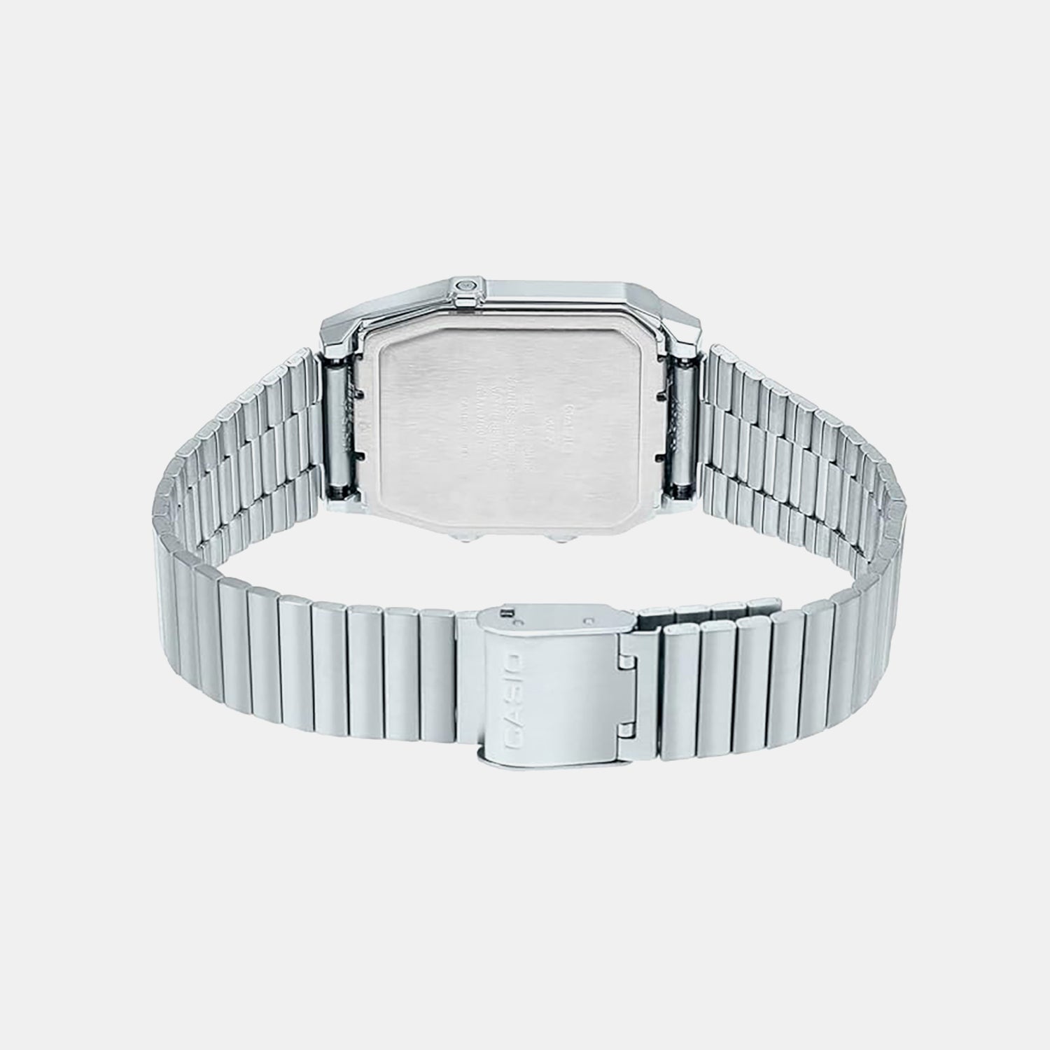 Vintage Men Quartz White Dial Analog-Digital Stainless Steel Watch D281