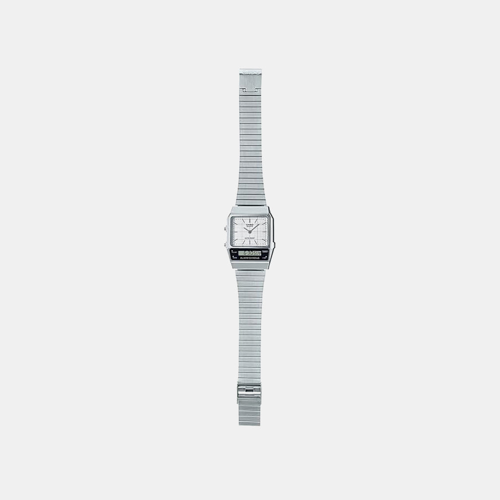 Vintage  Unisex Quartz White Dial Analog-Digital Stainless Steel Watch D281