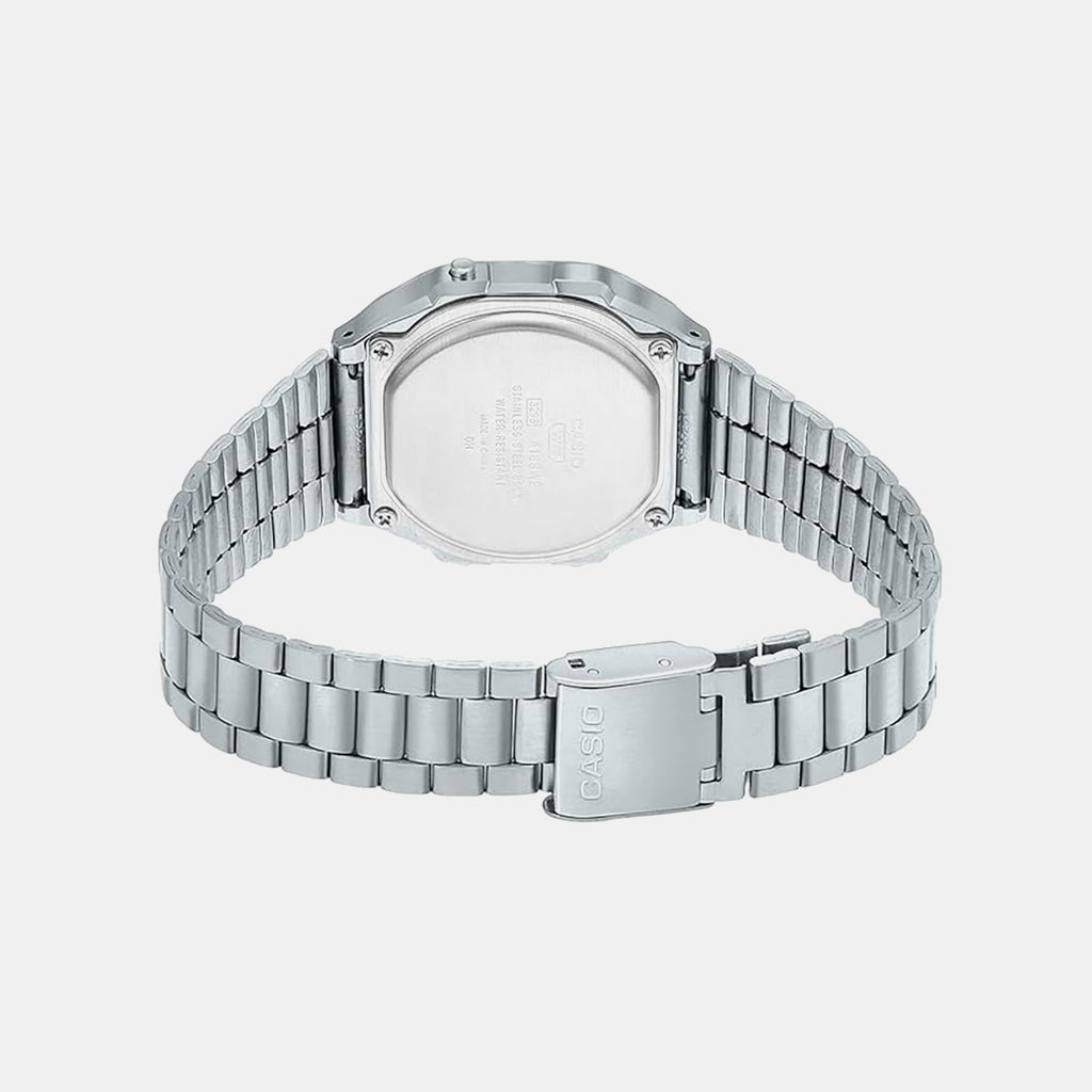 Vintage  Unisex Quartz White Dial Digital Stainless Steel Watch D283