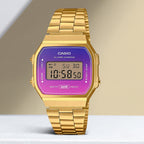 Vintage Men Quartz Multicolour Dial Digital Stainless Steel Watch D284