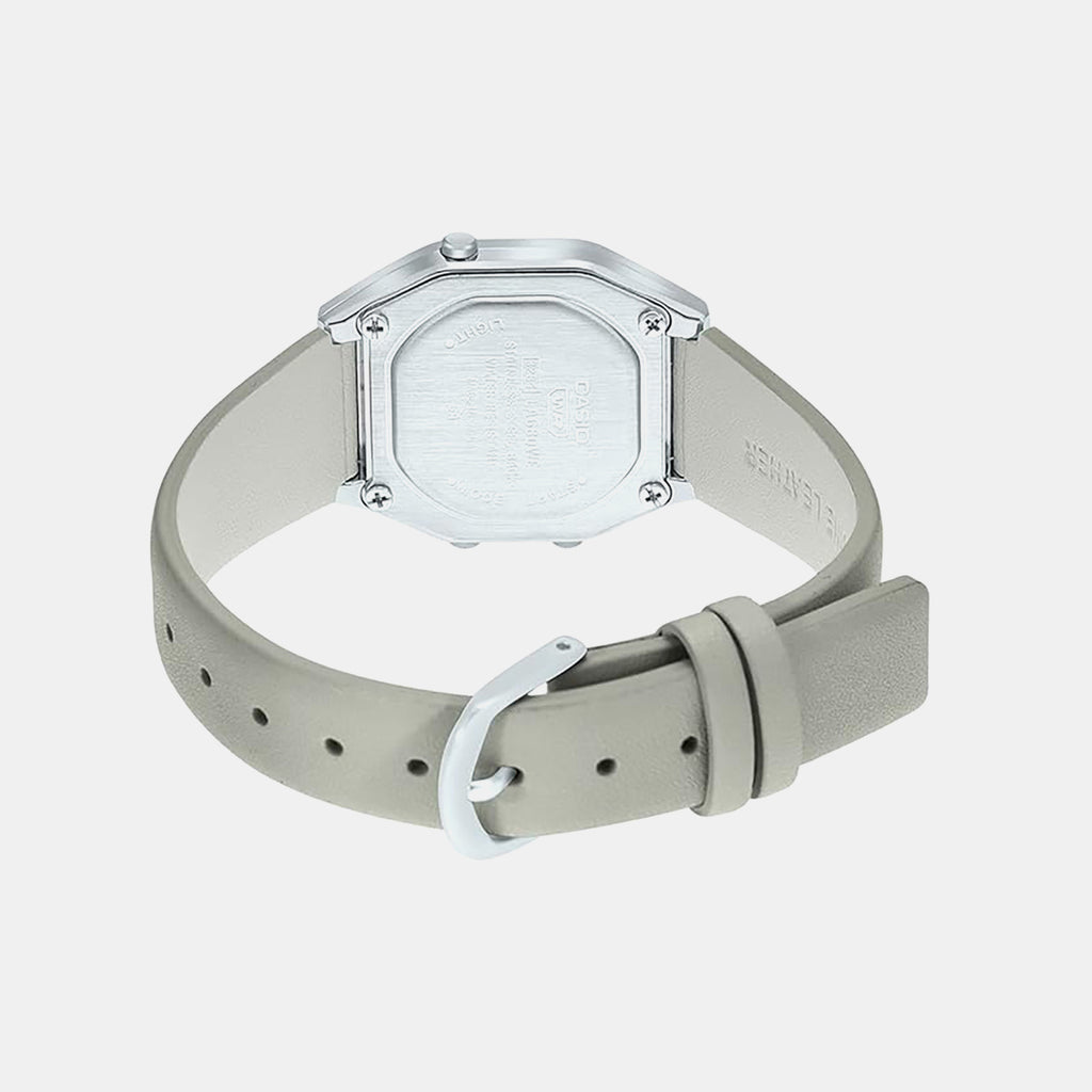 Vintage  Women Quartz White Dial Digital Leather Watch D287