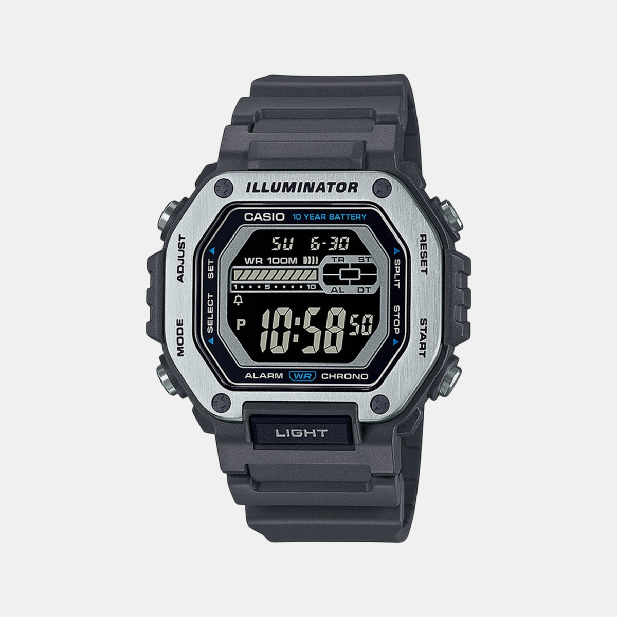 Youth Men Quartz Grey Dial Digital Resin Watch D302