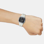 Vintage Unisex Quartz Black Dial Digital Stainless Steel Watch D306