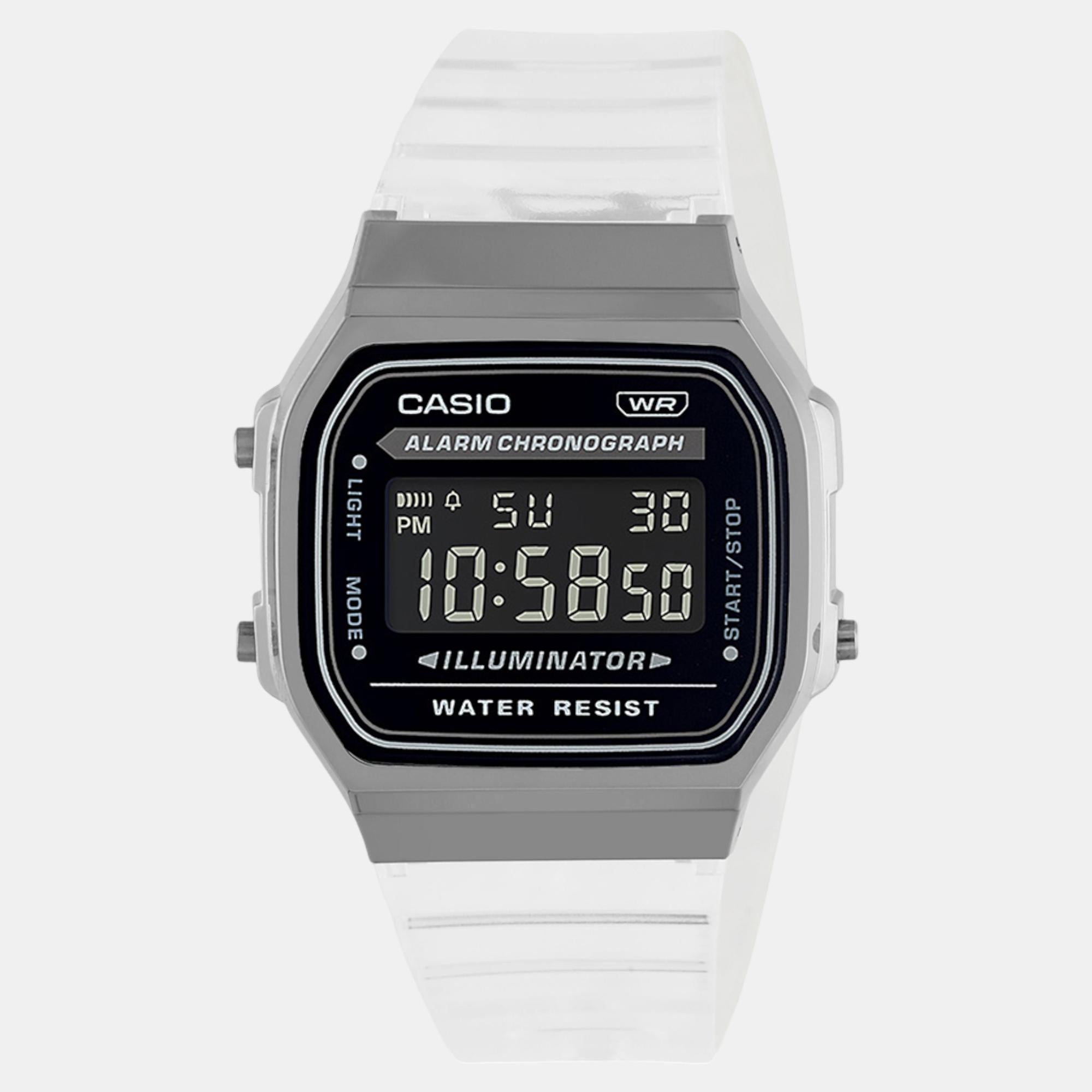 Vintage Unisex Quartz Black Dial Digital Stainless Steel Watch D306