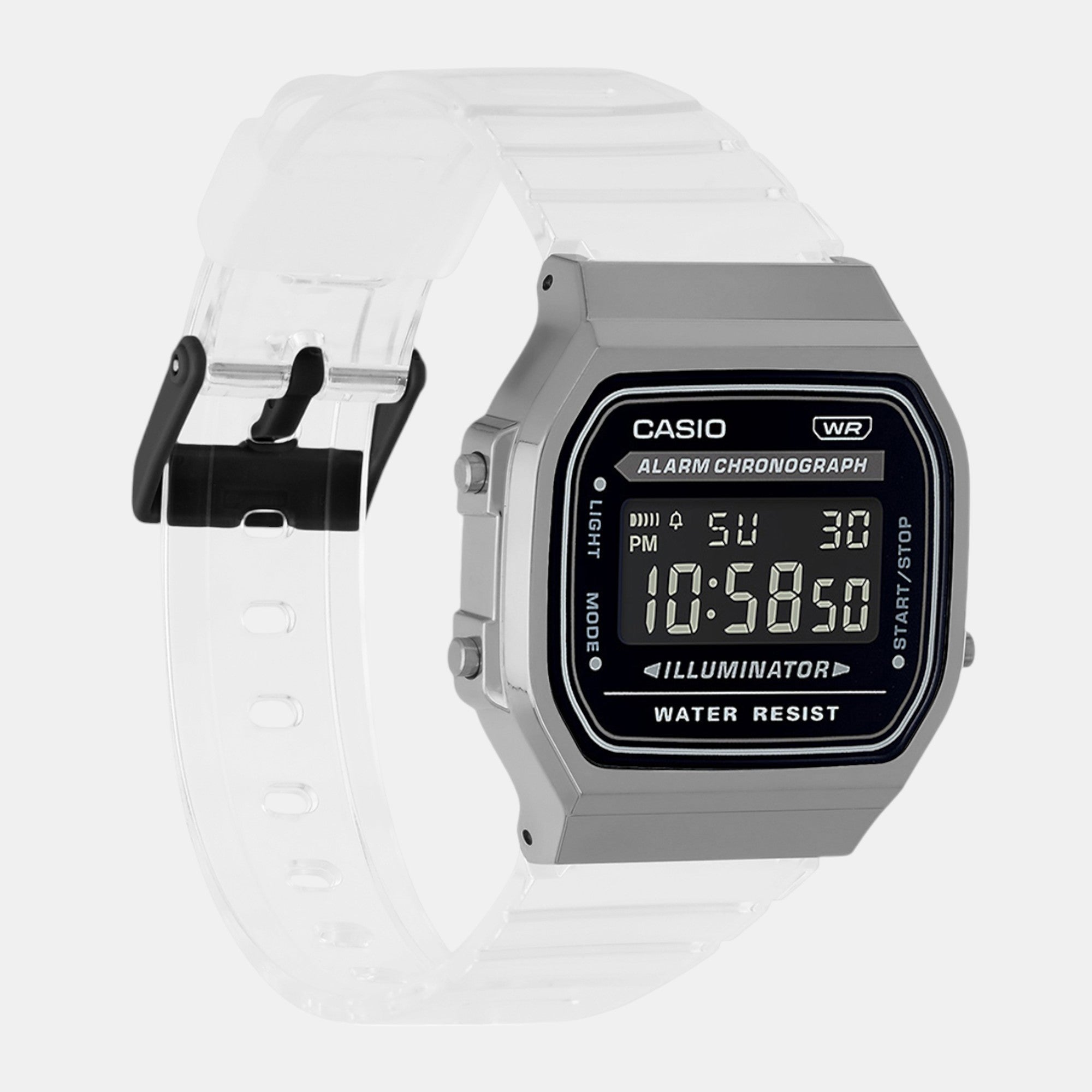 Vintage Unisex Quartz Black Dial Digital Stainless Steel Watch D306