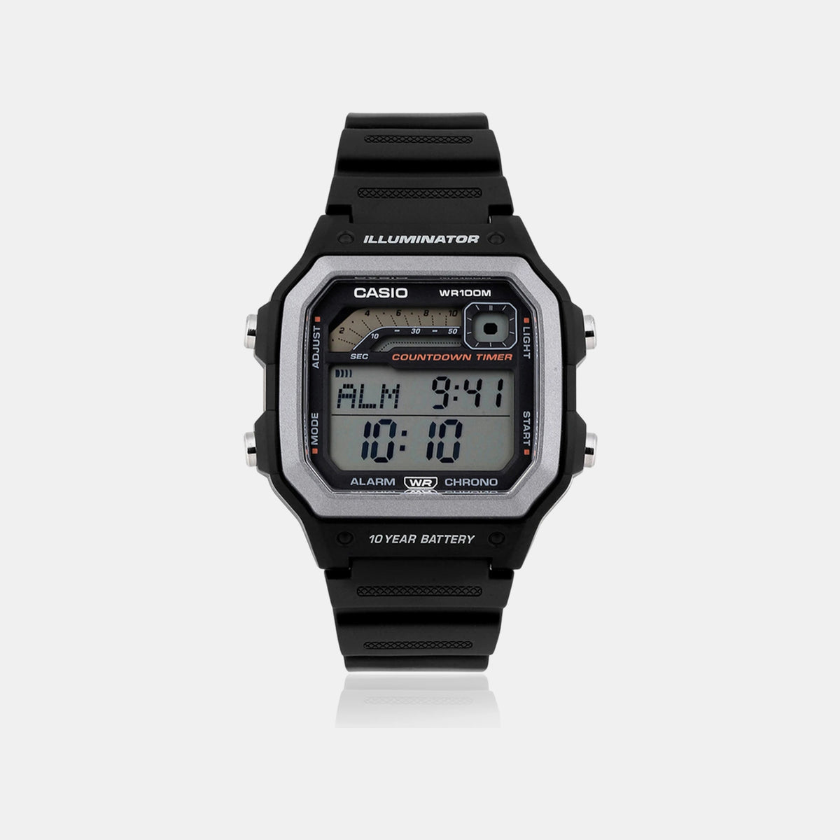 Youth Men Quartz Silver Dial Digital Resin Watch D308