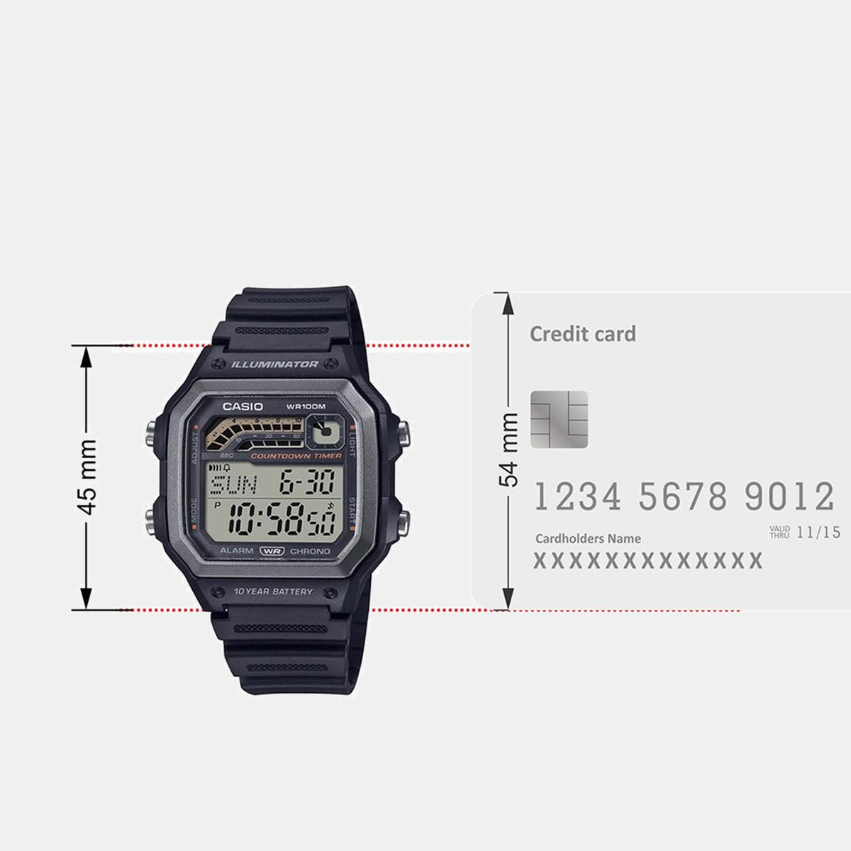 Youth Men Quartz Silver Dial Digital Resin Watch D308
