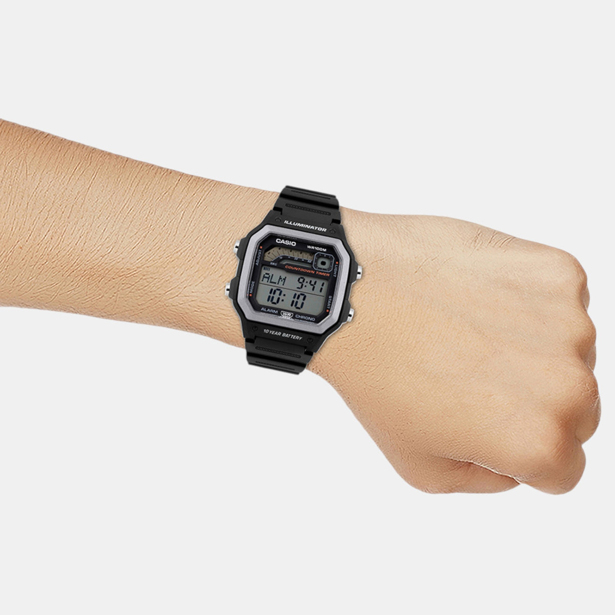 Youth Men Quartz Silver Dial Digital Resin Watch D308