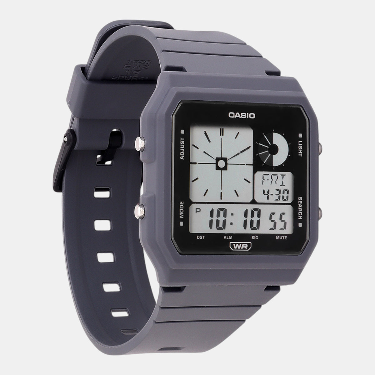 Youth Men Quartz Grey Dial Digital Resin Watch D314