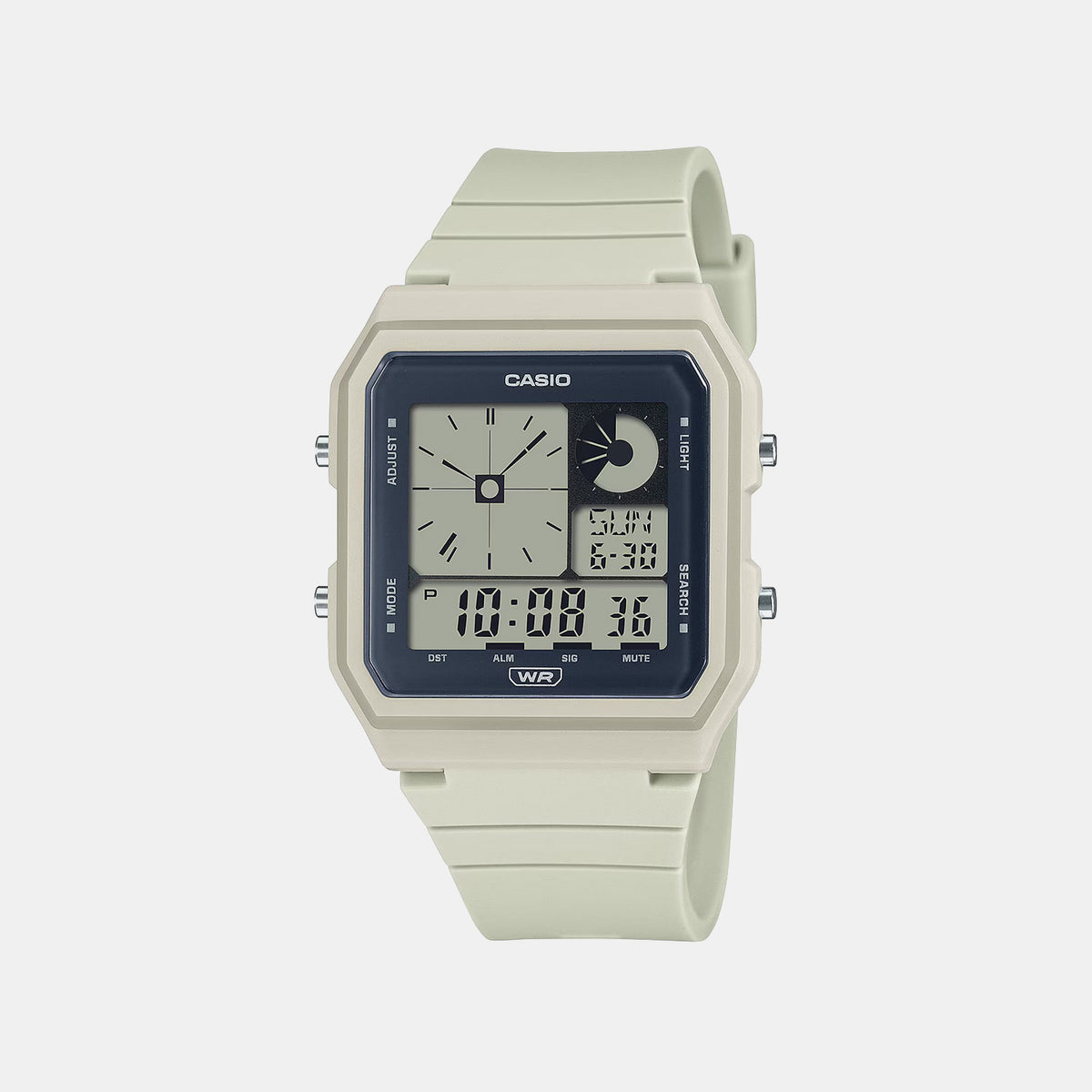 Youth Men Quartz Cream Dial Digital Resin Watch D315
