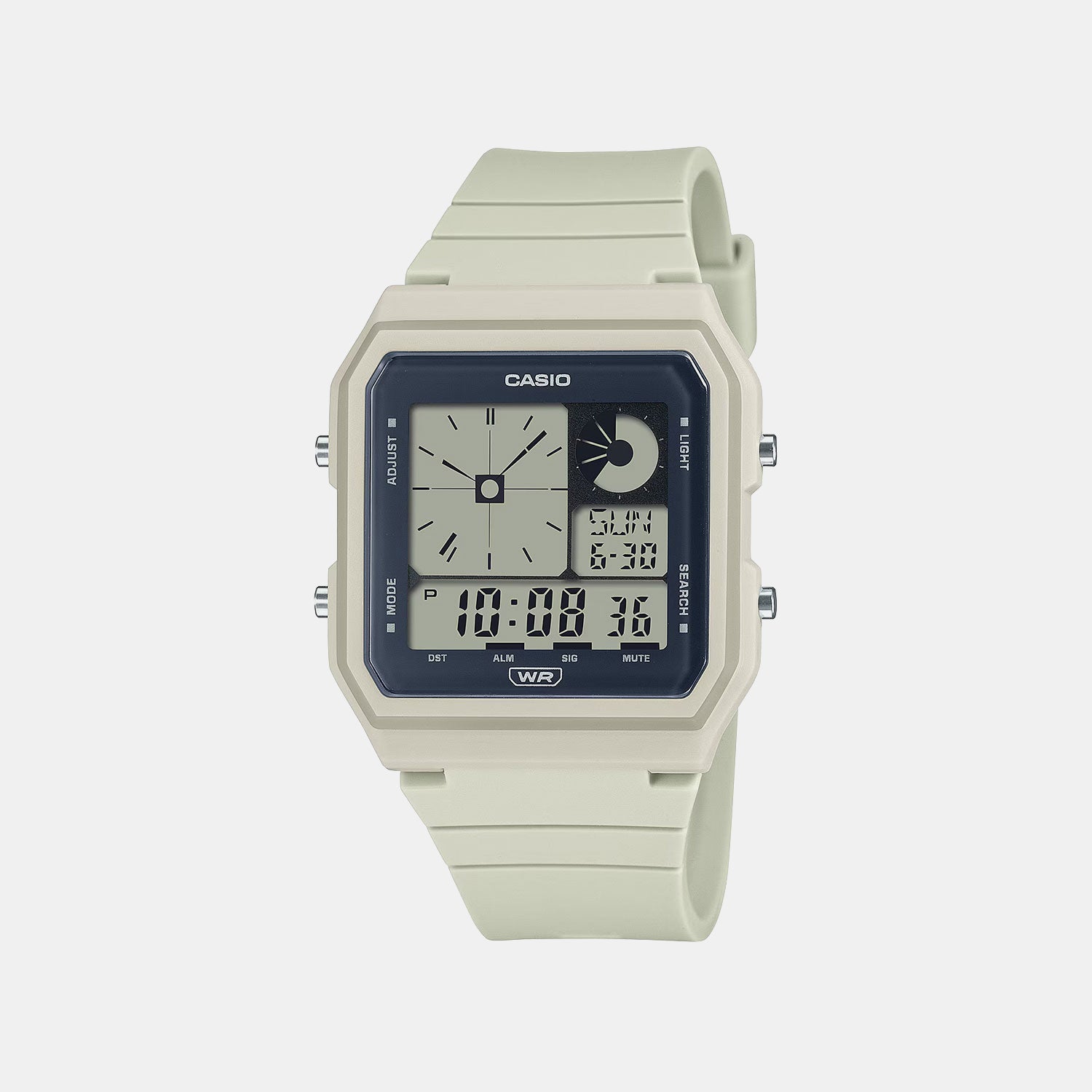 Youth Men Quartz Cream Dial Digital Resin Watch D315