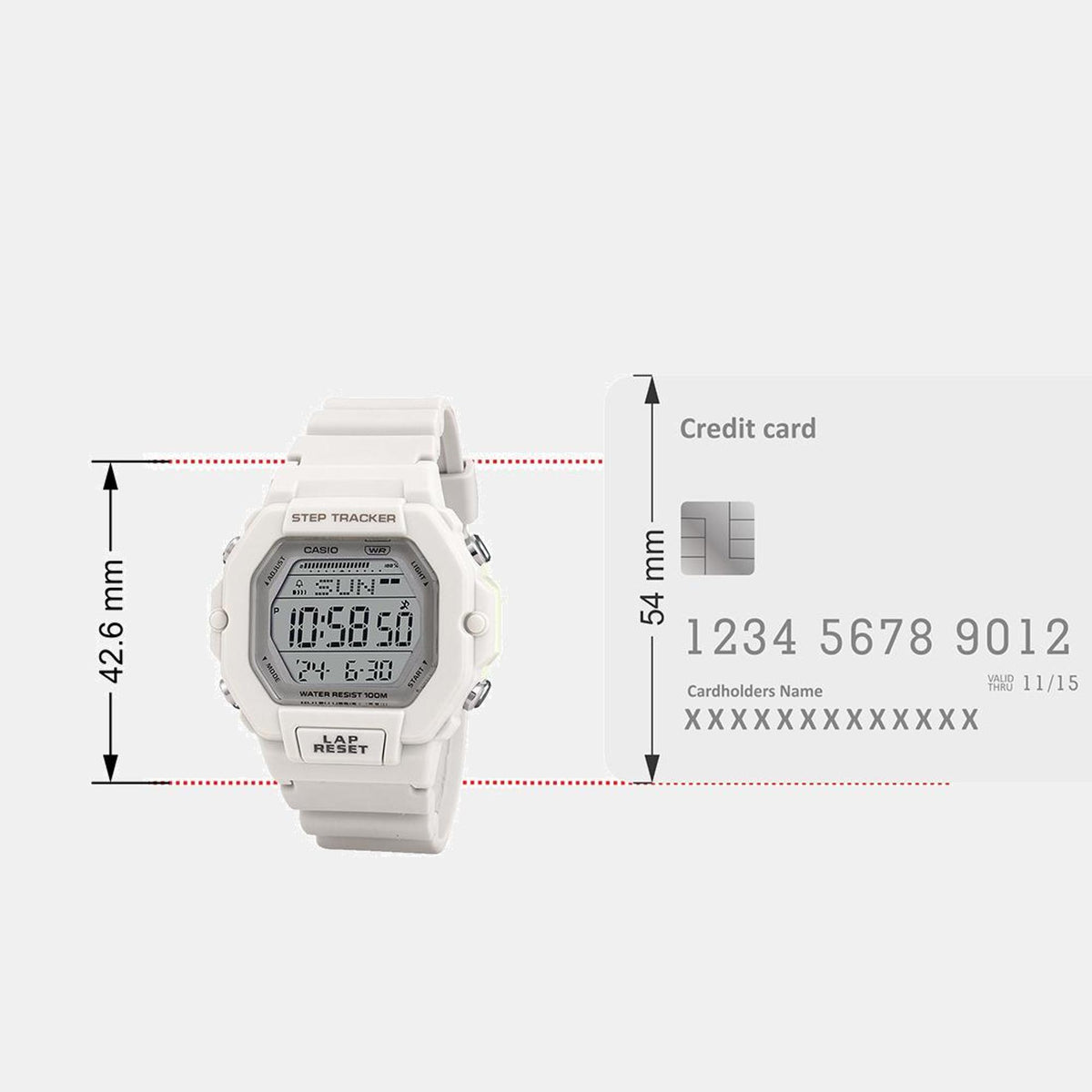 Youth Men Quartz White Dial Digital Resin Watch D318