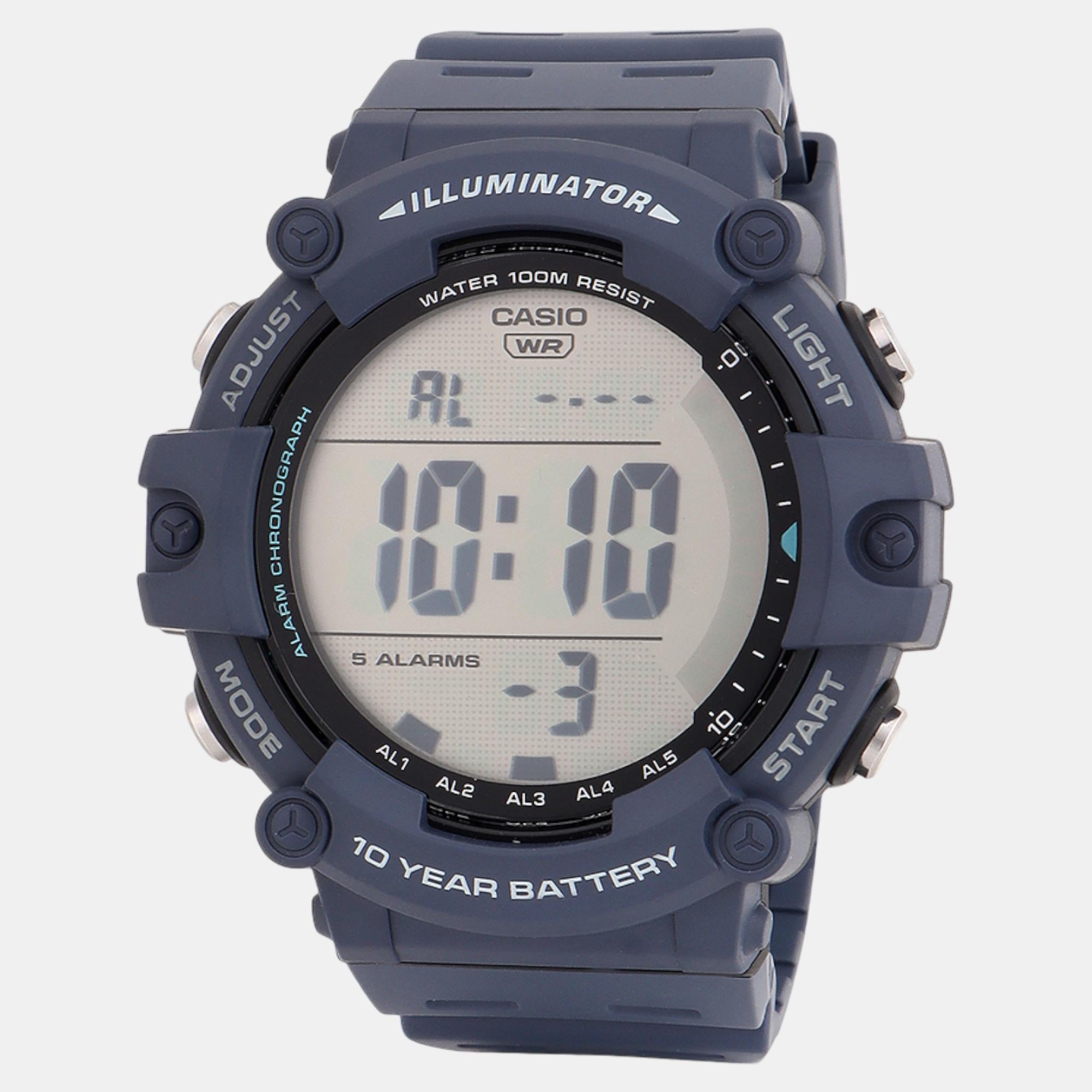 Youth Men Quartz Navy Blue Dial Digital Resin Watch D319