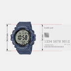 Youth Men Quartz Navy Blue Dial Digital Resin Watch D319