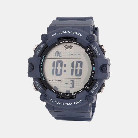 Youth Men Quartz Blue Dial Digital Resin Watch D319