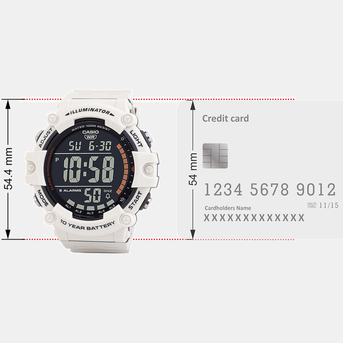 Youth Men Quartz White Dial Digital Resin Watch D320