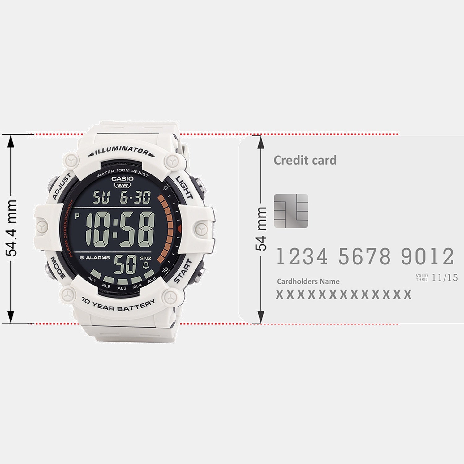 Youth Men Quartz White Dial Digital Resin Watch D320